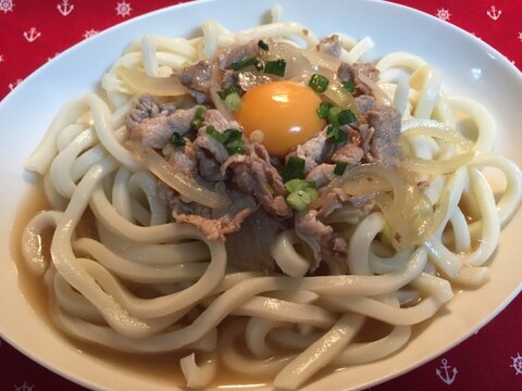 冷温！簡単ちゅるうま豚玉うどん